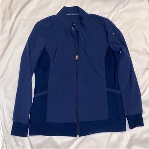 CHEROKEE IFLEX ZIP FRONT WARM-UP JACKET — Navy